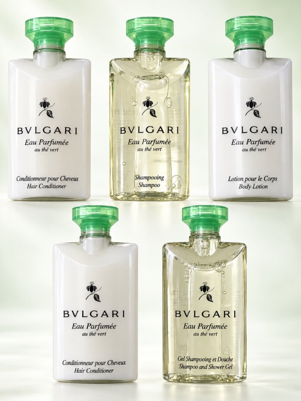 NEW BVLGARI Eau Parfumée au Thé Vert 75ml 5-Piece Travel Bath Set Green Tea